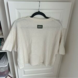 Daily Drills Cream One Button Sweater
